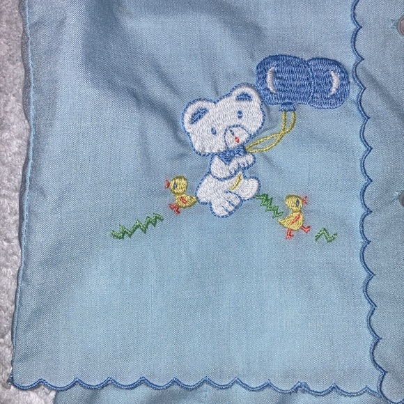 Vintage 70’s a little angel button vest teddy bear balloon set 3/6m - Picture 3 of 9